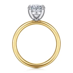 Outlet Gabriel & Co. Unite - 14K White-Yellow Gold Oval Solitaire Diamond Engagement Ring