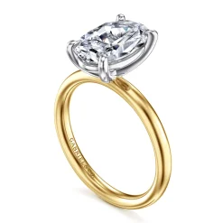 Outlet Gabriel & Co. Unite - 14K White-Yellow Gold Oval Solitaire Diamond Engagement Ring