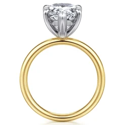 Gabriel & Co. Unite - 14K White-Yellow Gold Pear Shape Solitaire Diamond Engagement Ring
