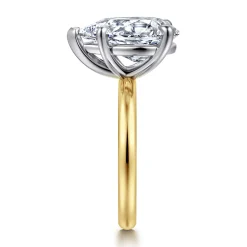 Gabriel & Co. Unite - 14K White-Yellow Gold Pear Shape Solitaire Diamond Engagement Ring