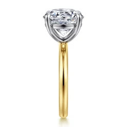 Discount Gabriel & Co. Unite - 14K White-Yellow Gold Round Solitaire Diamond Engagement Ring