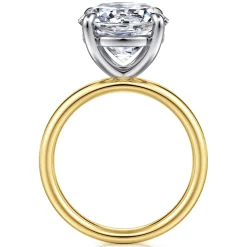 Discount Gabriel & Co. Unite - 14K White-Yellow Gold Round Solitaire Diamond Engagement Ring