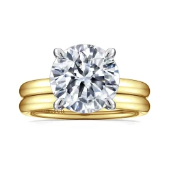 Discount Gabriel & Co. Unite - 14K White-Yellow Gold Round Solitaire Engagement Ring