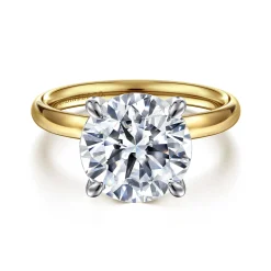 Discount Gabriel & Co. Unite - 14K White-Yellow Gold Round Solitaire Engagement Ring