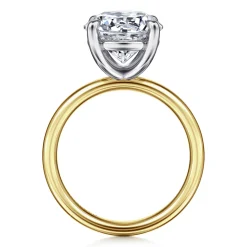 Discount Gabriel & Co. Unite - 14K White-Yellow Gold Round Solitaire Engagement Ring