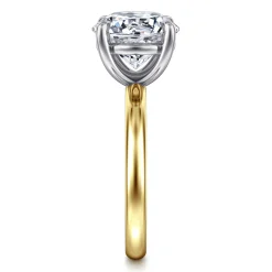 Discount Gabriel & Co. Unite - 14K White-Yellow Gold Round Solitaire Engagement Ring