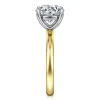 Discount Gabriel & Co. Unite - 14K White-Yellow Gold Round Solitaire Diamond Engagement Ring