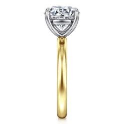 Discount Gabriel & Co. Unite - 14K White-Yellow Gold Round Solitaire Diamond Engagement Ring