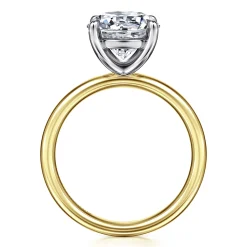Discount Gabriel & Co. Unite - 14K White-Yellow Gold Round Solitaire Diamond Engagement Ring