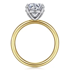 Best Gabriel & Co. Unite - 14K White-Yellow Gold Round Diamond Engagement Ring