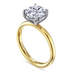 Best Gabriel & Co. Unite - 14K White-Yellow Gold Round Diamond Engagement Ring