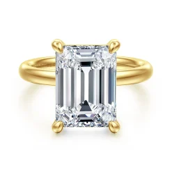 Sale Gabriel & Co. Unite - 14K Yellow Gold Emerald Cut Solitaire Diamond Engagement Ring