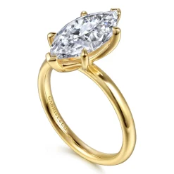 Best Gabriel & Co. Unite - 14K Yellow Gold Marquise Shape Solitaire Diamond Engagement Ring