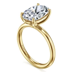 Outlet Gabriel & Co. Unite - 14K Yellow Gold Oval Solitaire Diamond Engagement Ring