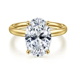 Outlet Gabriel & Co. Unite - 14K Yellow Gold Oval Solitaire Diamond Engagement Ring