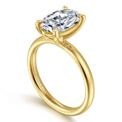Gabriel & Co. Unite - 14K Yellow Gold Oval Solitaire Diamond Engagement Ring