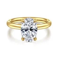 Best Gabriel & Co. Unite - 14K Yellow Gold Oval Solitaire Diamond Engagement Ring