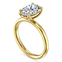 Best Gabriel & Co. Unite - 14K Yellow Gold Oval Solitaire Diamond Engagement Ring
