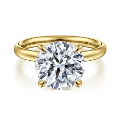 Outlet Gabriel & Co. Unite - 14K Yellow Gold Round Solitaire Diamond Engagement Ring