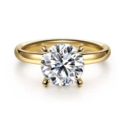 Best Gabriel & Co. Unite - 14K Yellow Gold Round Solitaire Diamond Engagement Ring