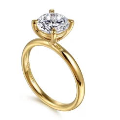 Best Gabriel & Co. Unite - 14K Yellow Gold Round Solitaire Diamond Engagement Ring