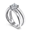 Discount Gabriel & Co. Ursa - 14K White Gold Split Shank Round Diamond Engagement Ring
