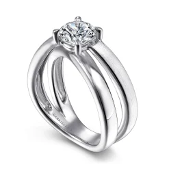 Discount Gabriel & Co. Ursa - 14K White Gold Split Shank Round Diamond Engagement Ring