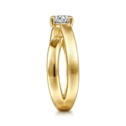 Discount Gabriel & Co. Ursa - 14K Yellow Gold Split Shank Round Diamond Engagement Ring