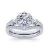 Outlet Gabriel & Co. Veronique - Vintage Inspired 14K White Gold Fancy Halo Round Diamond Engagement Ring