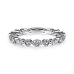 Sale Gabriel & Co. Viena - 14K White Gold Diamond Eternity Band - 0.25 ct