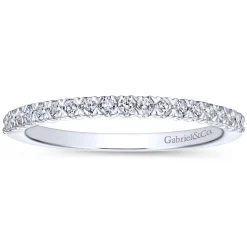 Hot Gabriel & Co. Vienne - 14K White Gold Prong Set Diamond Wedding Band - 0.25 ct