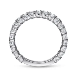 Best Gabriel & Co. Vienne - 14K White Gold Prong Set Diamond Wedding Band - 1.07 ct
