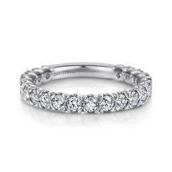 Best Gabriel & Co. Vienne - 14K White Gold Prong Set Diamond Wedding Band - 1.07 ct