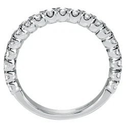 Gabriel & Co. Vienne - 14K White Gold Prong Set Diamond Wedding Band - 0.72 ct