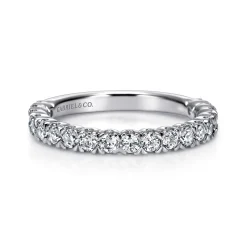 Gabriel & Co. Vienne - 14K White Gold Prong Set Diamond Wedding Band - 0.72 ct
