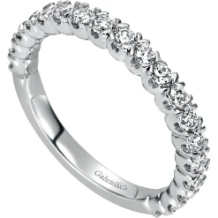 Gabriel & Co. Vienne - 14K White Gold Prong Set Diamond Wedding Band - 0.72 ct