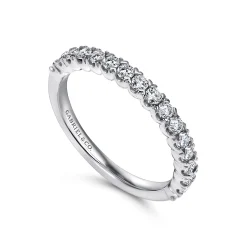Online Gabriel & Co. Vienne - 14K White Gold Prong Set Diamond Wedding Band - 0.5 ct