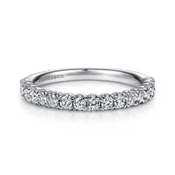 Online Gabriel & Co. Vienne - 14K White Gold Prong Set Diamond Wedding Band - 0.5 ct