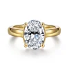 Clearance Gabriel & Co. Villa - 14K Yellow Gold Half Bezel Oval Diamond Engagement Ring