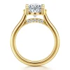 New Gabriel & Co. Villa - 14K Yellow Gold Half Bezel Oval Diamond Engagement Ring