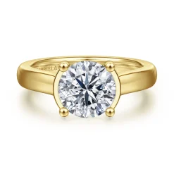 Sale Gabriel & Co. Villa - 14K Yellow Gold Half Bezel Oval Diamond Engagement Ring