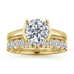 Sale Gabriel & Co. Villa - 14K Yellow Gold Half Bezel Oval Diamond Engagement Ring