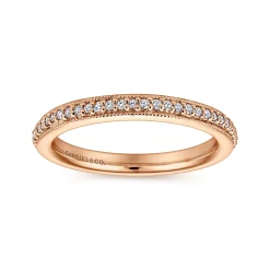 Clearance Gabriel & Co. Vintage Inspired 14K Rose Gold Prong Set Diamond Eternity Band - 0.25 ct
