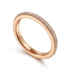 Clearance Gabriel & Co. Vintage Inspired 14K Rose Gold Prong Set Diamond Eternity Band - 0.25 ct