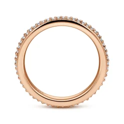 Clearance Gabriel & Co. Vintage Inspired 14K Rose Gold Prong Set Diamond Eternity Band - 0.25 ct