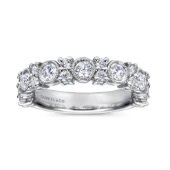 Online Gabriel & Co. Vintage Inspired 14K White Gold Diamond Anniversary Band - 1 ct
