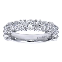 Online Gabriel & Co. Vintage Inspired 14K White Gold Diamond Anniversary Band - 1 ct