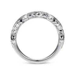 Sale Gabriel & Co. Vintage Inspired 14K White Gold Marquise Station Diamond Anniversary Band - 0.15 ct