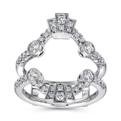 Best Gabriel & Co. Vintage Inspired 14K White Gold Diamond Ring Enhancer - 0.67 ct