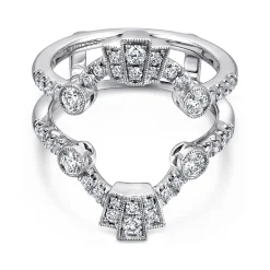 Best Gabriel & Co. Vintage Inspired 14K White Gold Diamond Ring Enhancer - 0.67 ct